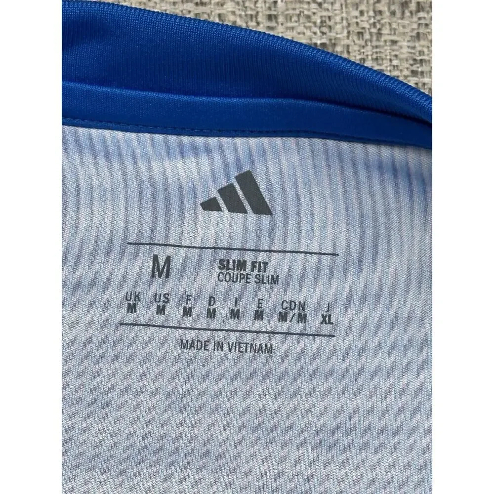 Real Madrid Jersey Mens M Blue Pre-Match Soccer Adidas AEROREADY JP4155 25/26